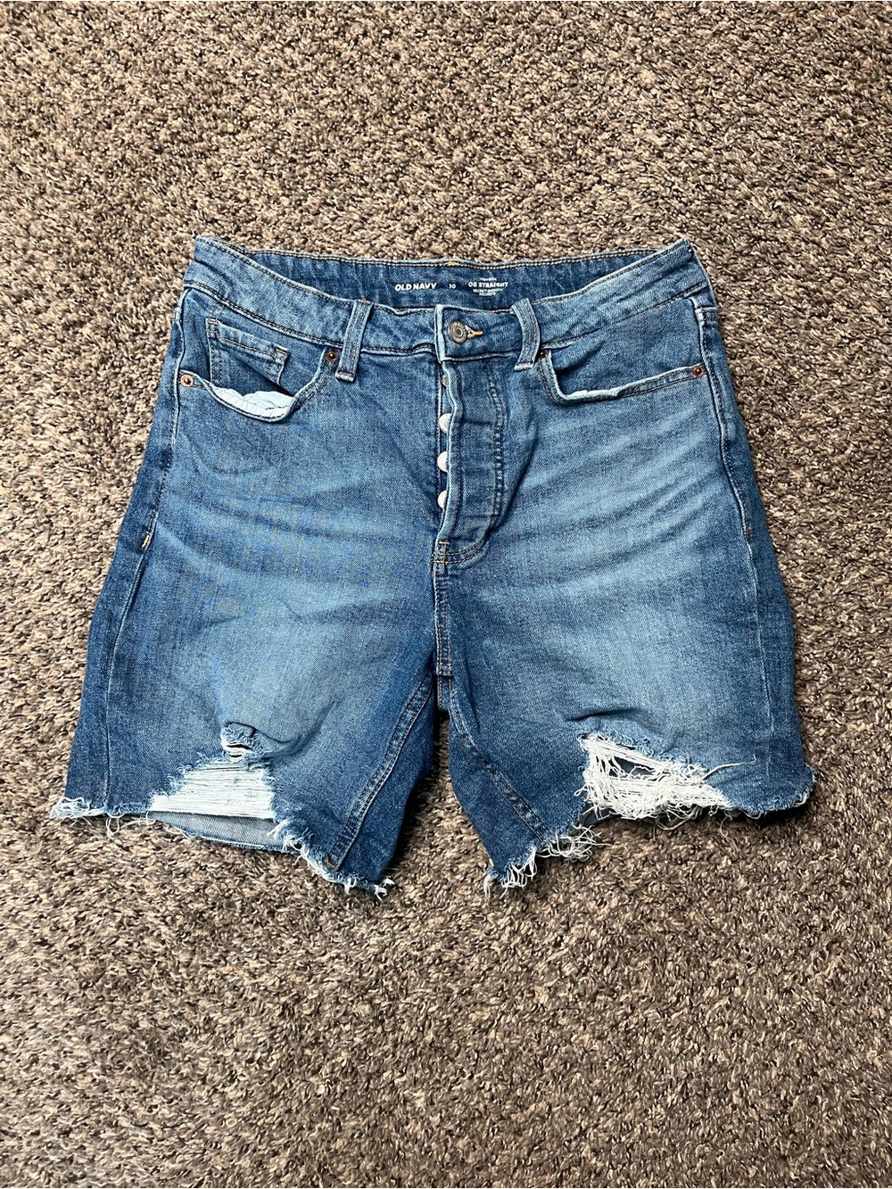 Old‎ Navy Distressed Blue Button-Front Jean Shorts
